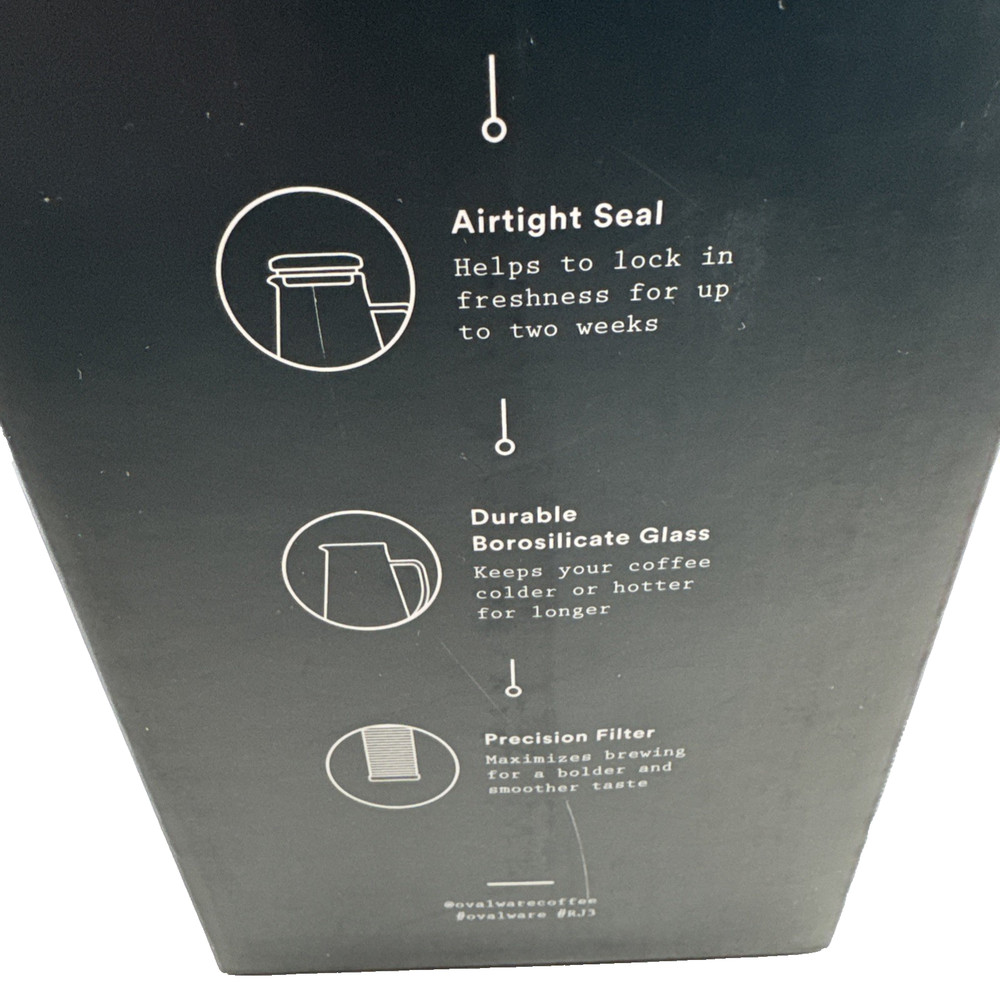 NEW OPEN BOX RJ3 6 Cup Ovalware Airtight Cold Brew Maker 1.0L