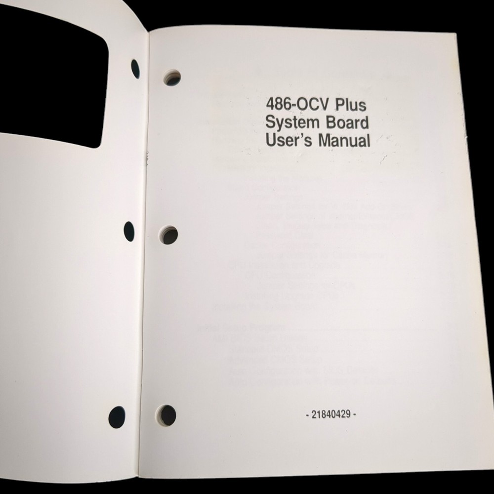 486-OCV Plus System Board User's Manual, Mother Board, Main Board