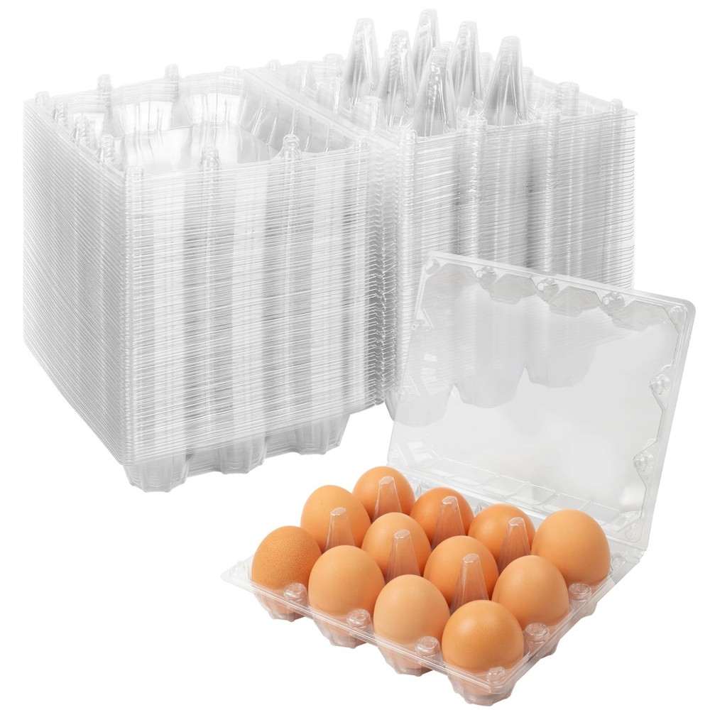 60 Pack Plastic Egg Cartons Cheap Bulk 1 Dozen Clear Empty for Chicken Eggs
