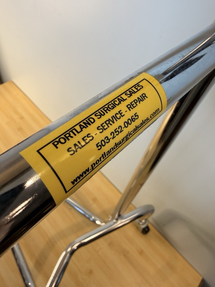 MAYO STAND STAINLESS STEEL DOUBLE POST WITH REMOVEABLE TRAY