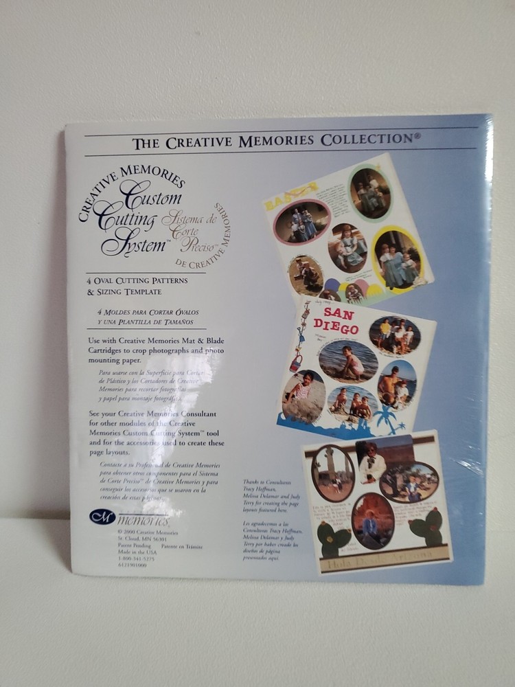 Creative Memories Custom Cutting System 4 Oval Patterns & Sizing Template NIP