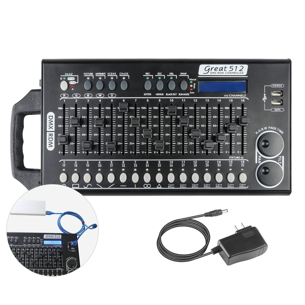 512Channel DMX Stage Light Controller with Builtin Programs and RDM Function