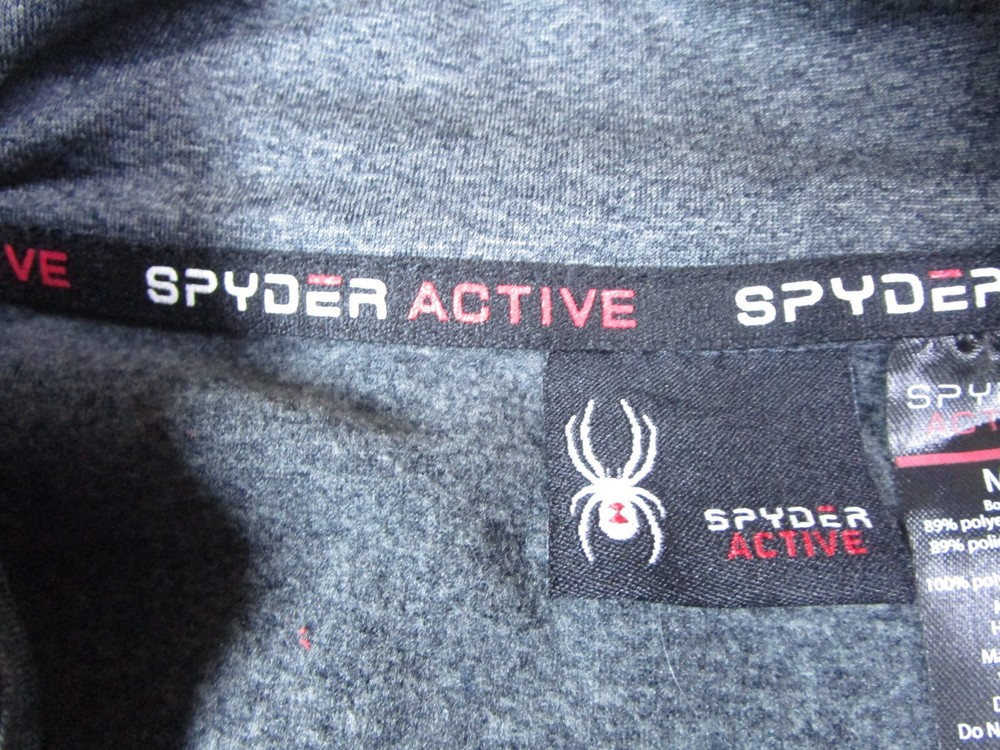 Spyder Sweater Mens Medium 1/4 Zip Gray Long Sleeve Pullover Mock Sweatshirt