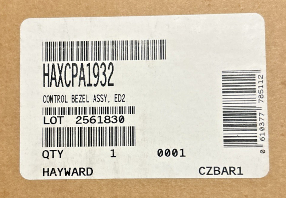 HAXCPA1932 OEM Hayward Control Bezel Assembly for ED2 Heater BRAND NEW