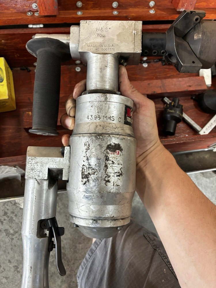 H+S Pneumatic MillHog Pipe Beveler & Tooling