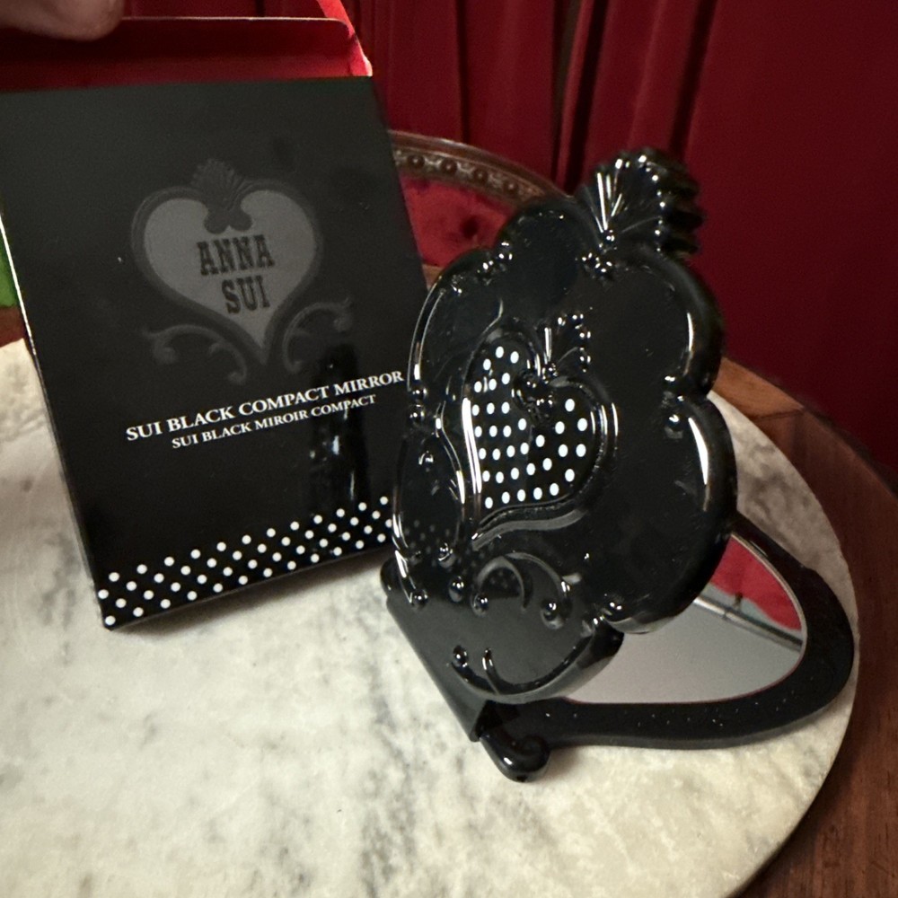 ANNA SUI - Black Collectible Accessory Compact Mirror NIB