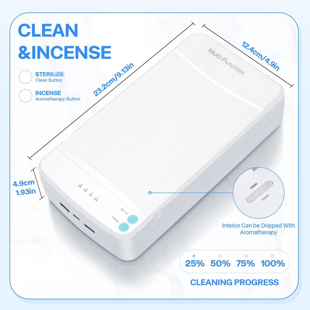 Nail Tool Sterilizer Blue Light Portable USB Powered Sterilizing Box