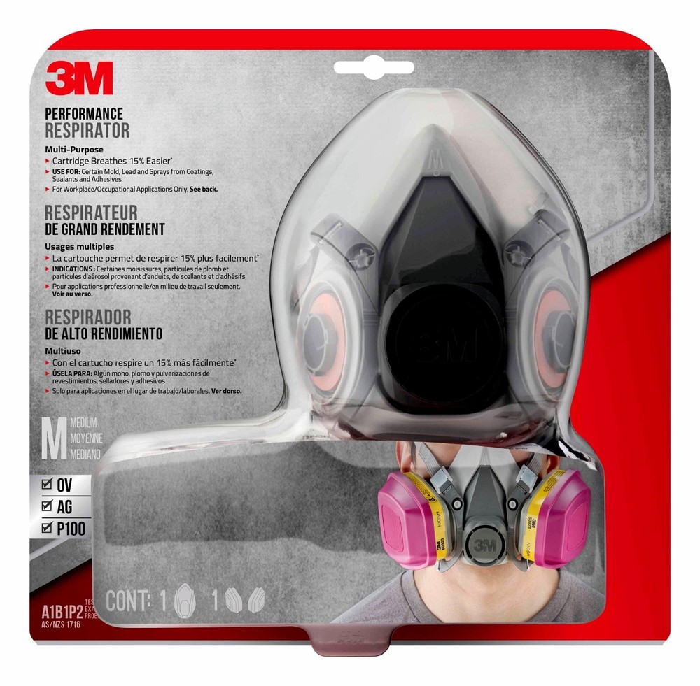 3M 62023H1 Performance Respirator Multi-Purpose Size: Medium