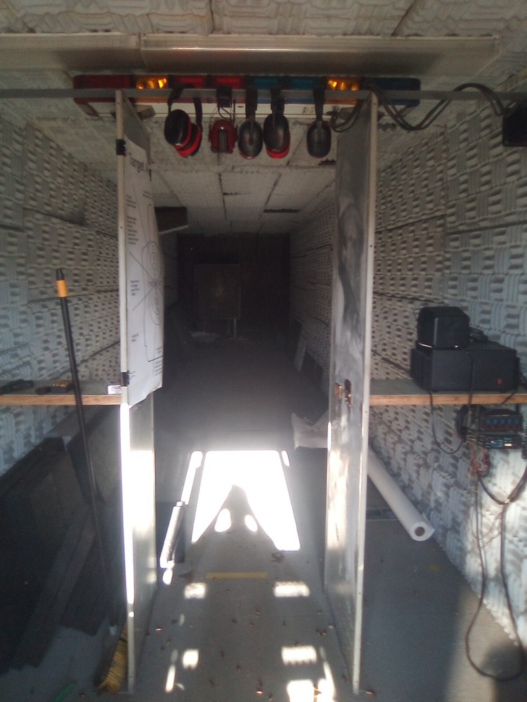 SHOOTING RANGE ARMR MQR MOBILE QUALIFICATION RANGE INSIDE A TRACTOR VAN TRAILER