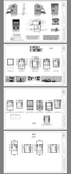 14x14 Tiny House -- 399 sq ft -- PDF FloorPlan -- Model 1B