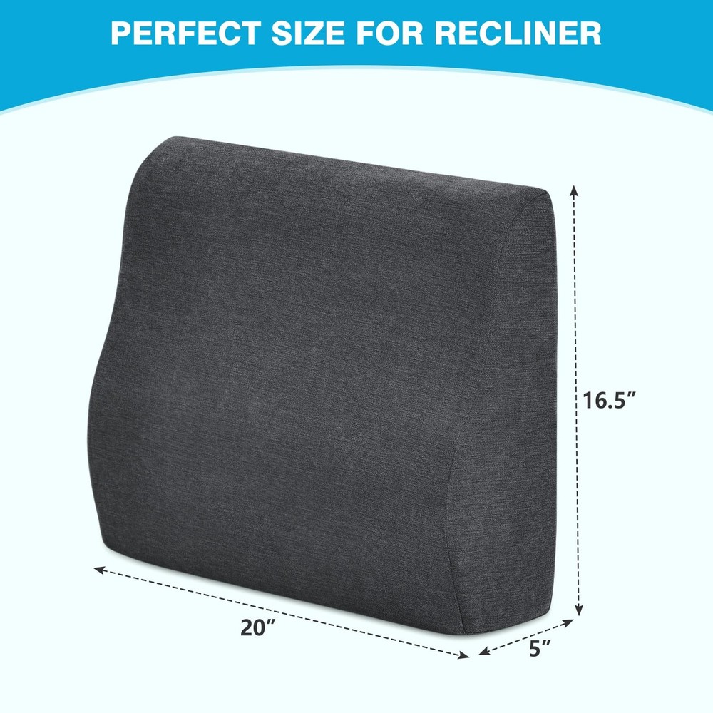 TANYOO Back Support Pillow for Recliner Dual Layer Lumbar Medium, Dark Grey