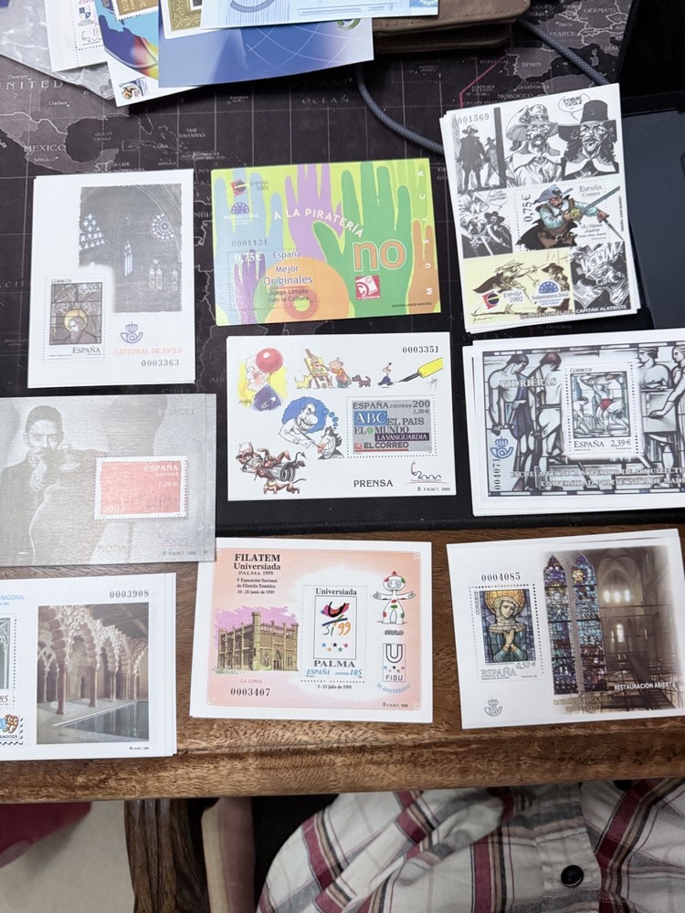 spanish stamps 9 mini sheets various