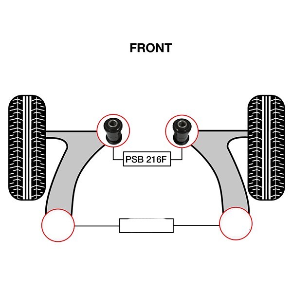2x Toyota Corolla (03-08) Front Lower Arm - Front Polyurethane Bushing Kit