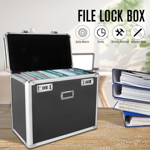 File Organizer Storage Box, Portable Locking Storage Totes - Storage Box with