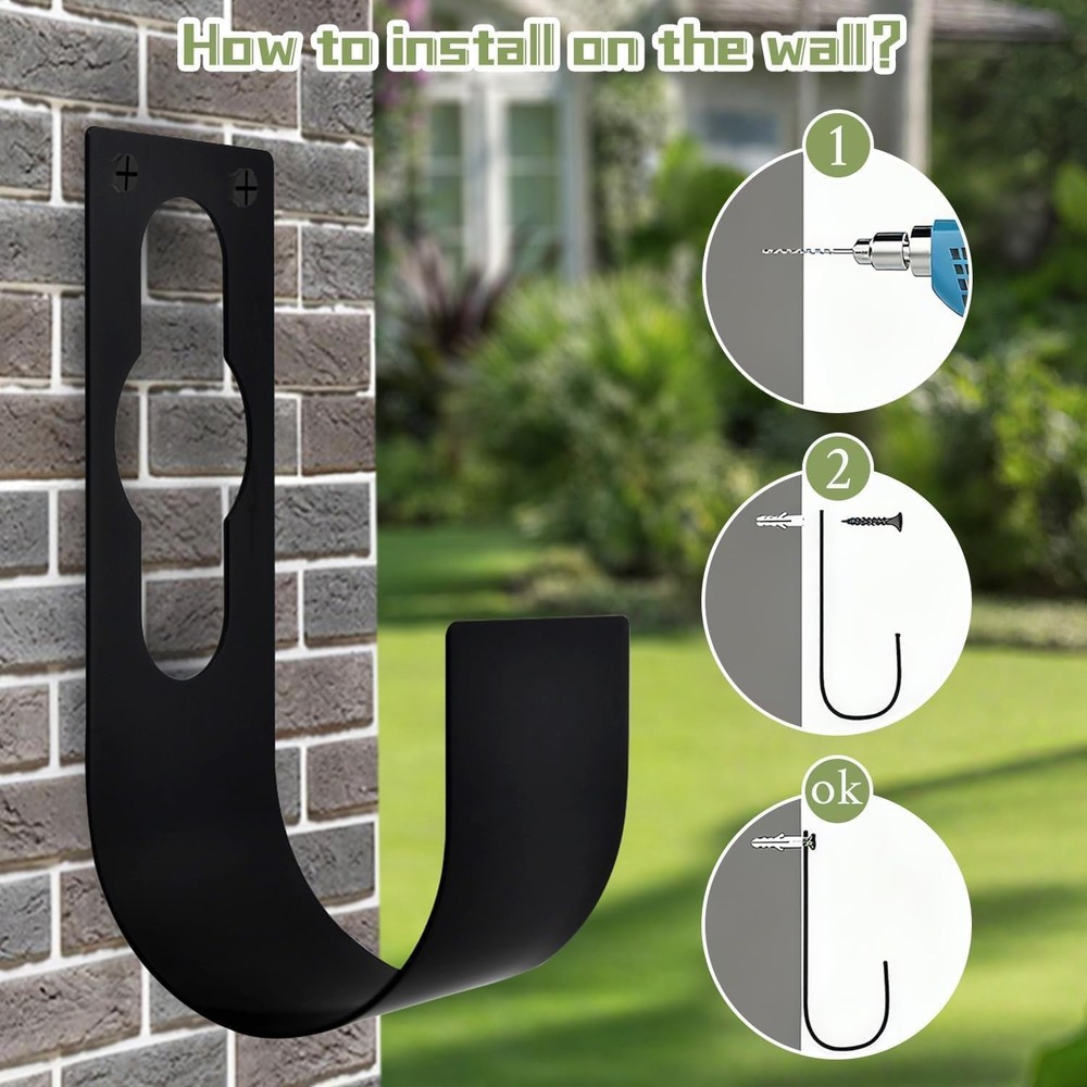 Garden Hose Wall Hook - Rustproof & Sturdy Design for Easy Access