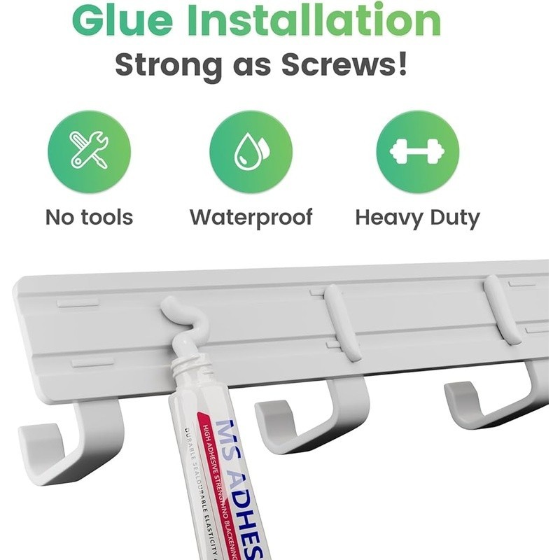 Wall Mount Coat Rack Hooks Space Saving Organizer Heavy Duty Storage Solution US