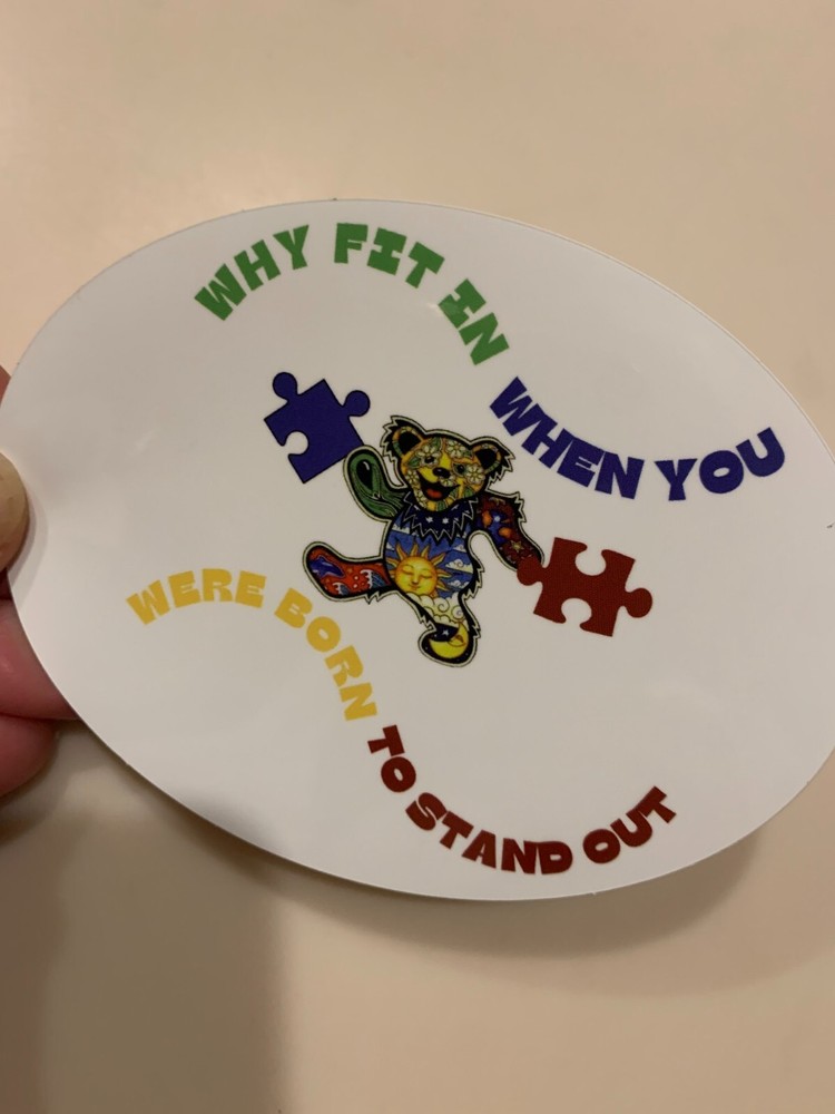 Grateful Dead Dancing Bears Autism Awareness Sticker