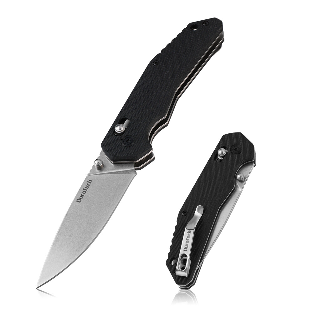 DURATECH Folding Pocket Knife EDC Pocket Knife Drop Point Blade With G10 Handle