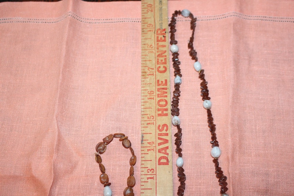 2 Vintage Handmade Necklaces Made from Seeds