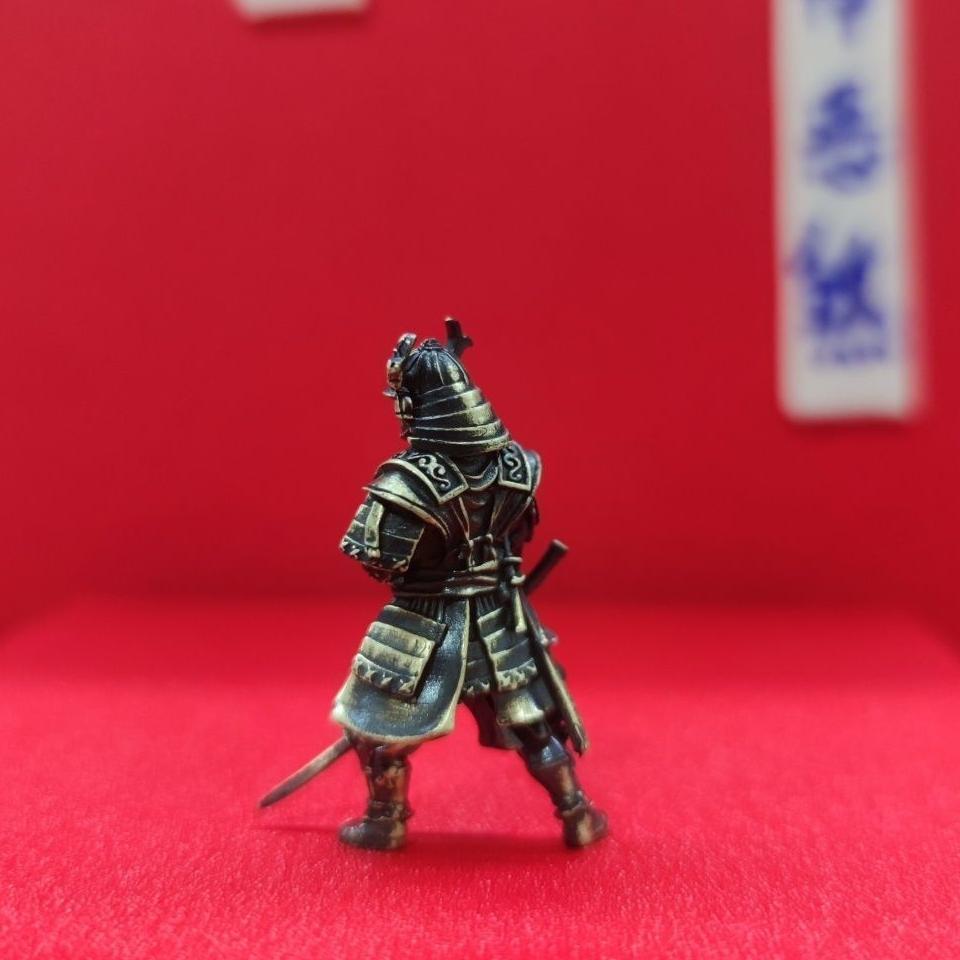 Black Solid Bronze Slash Samurai Ancient Soldier Statue Ornaments Handicraft