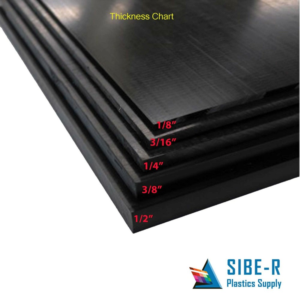BLACK ACRYLIC PLEXIGLASS 3/16" X 24" X 48" PLASTIC SHEET ^