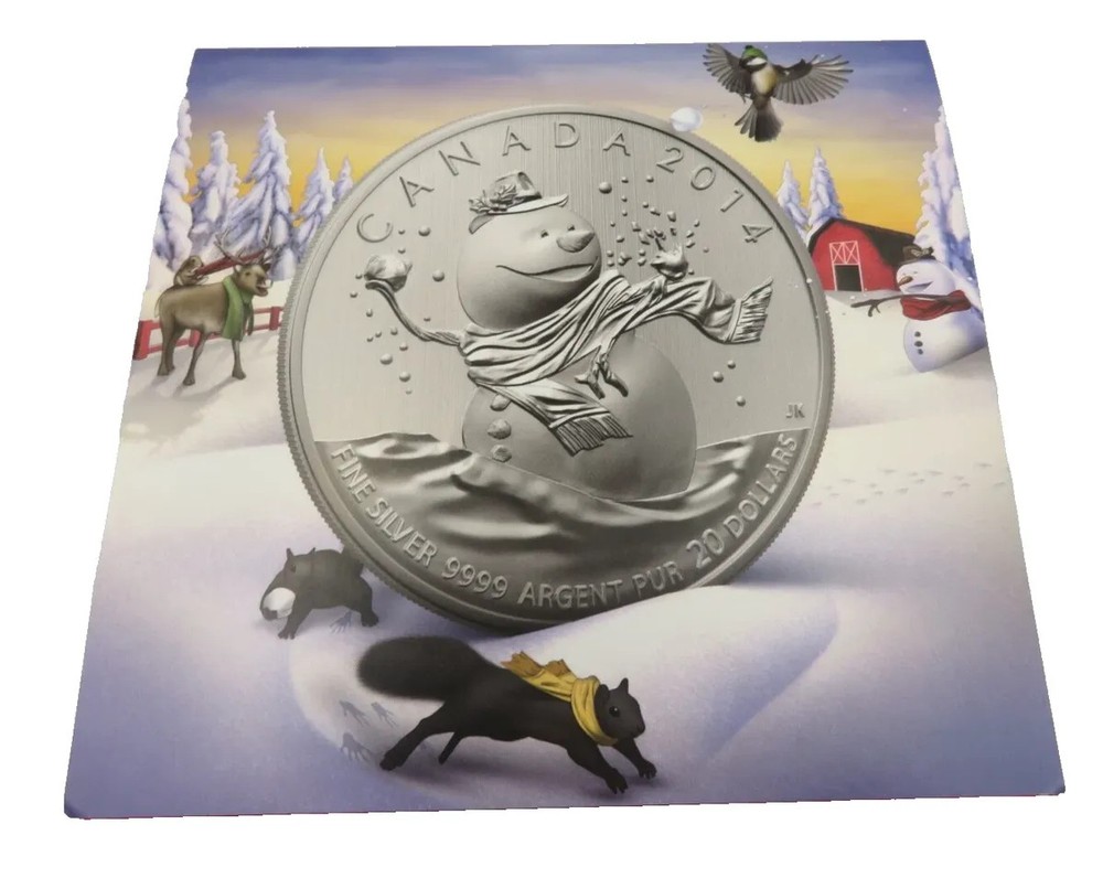 2014 CANADA $20 SNOWMAN SILVER COIN