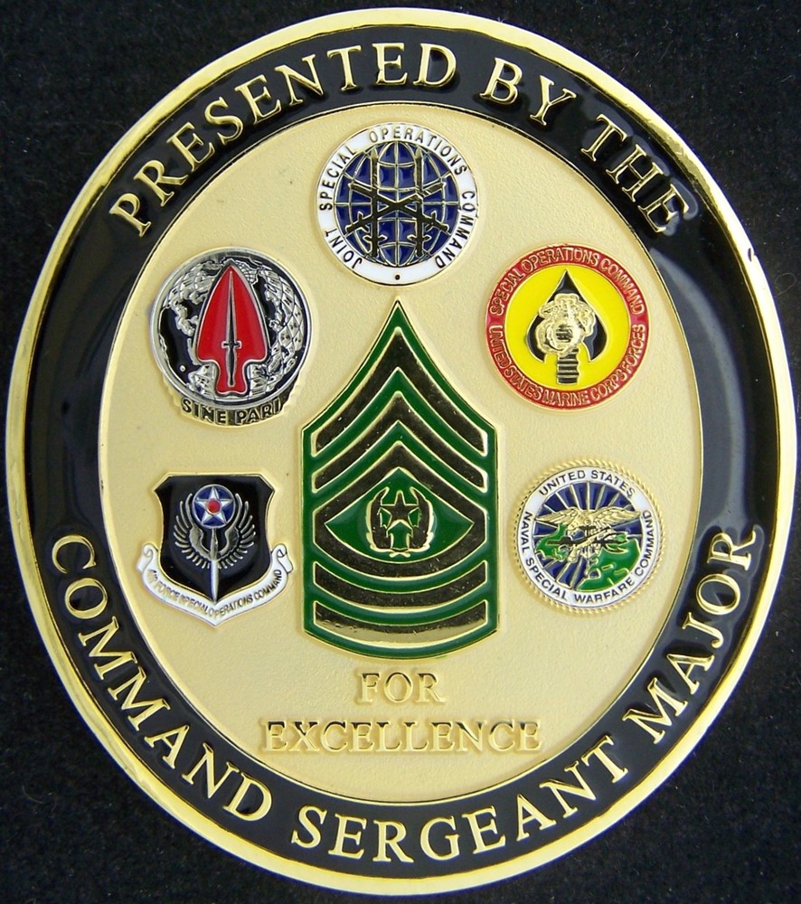 US Special Operations Command SOCOM Command Sergeant Major Challenge Coin