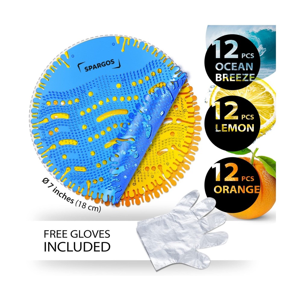 Urinal Screen Deodorizer (36 Pack) - Urinal Cakes - Fresh 3d Wave Anti-Splash...