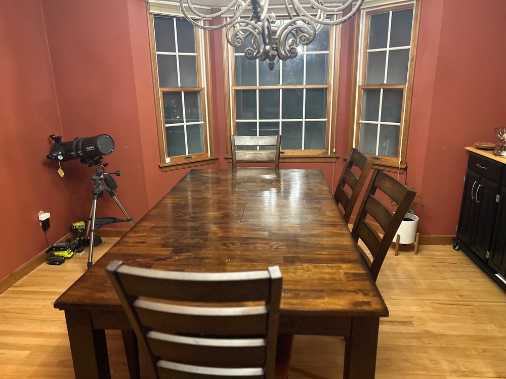 dining room set table 6 used w/ leaf