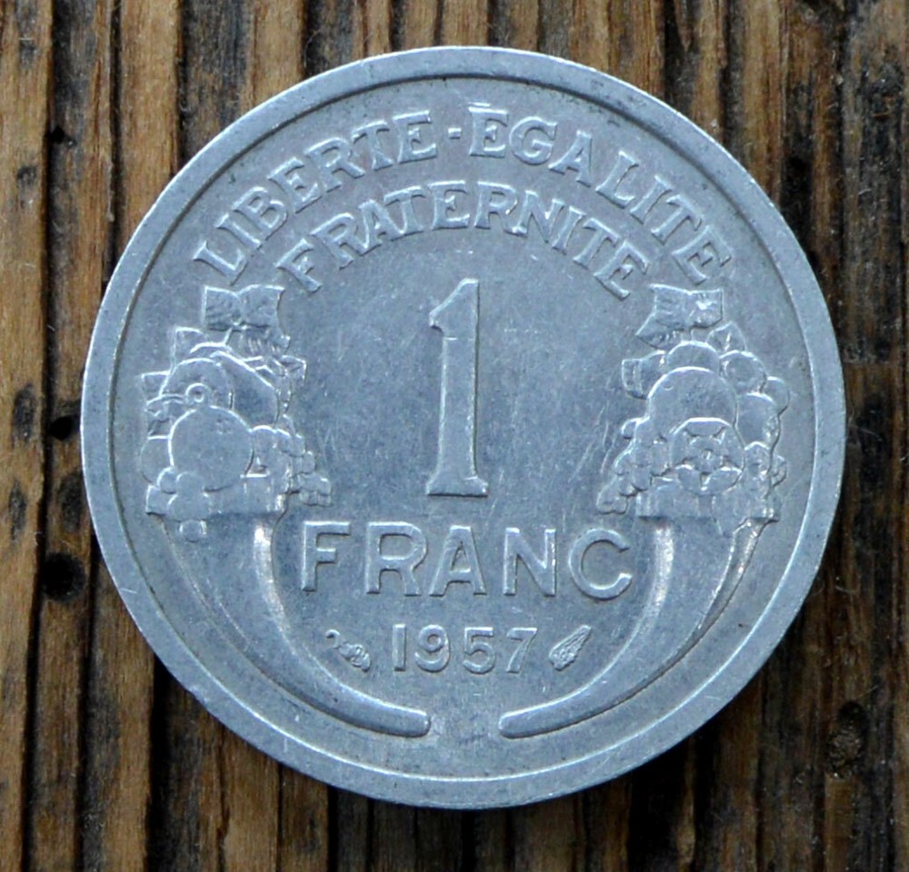 France 1 Franc 1957 Coin Light Type