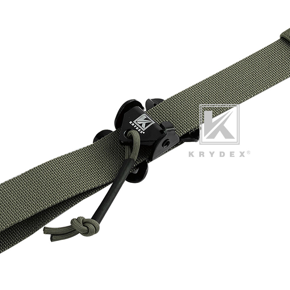 KRYDEX Tactical Sling Strap Slingster Pull Tab 2-Point Quick Adjust Ranger Green