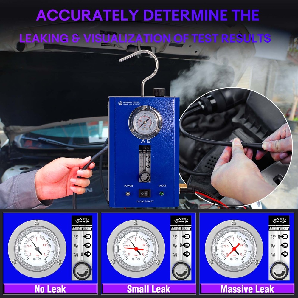 A8 Automotive Smoke Machine Leak Detector EVAP Smoke Machine Flow Meter