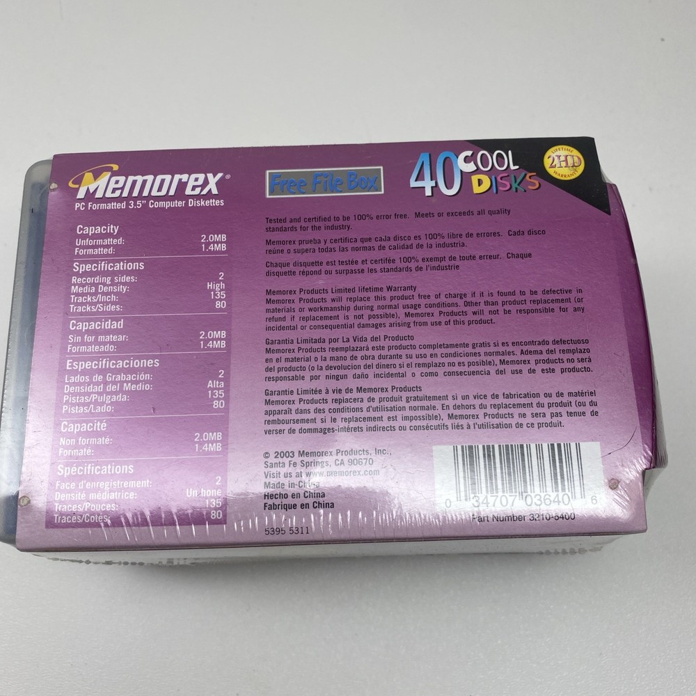 Memorex 40 Cool disks New In Package PC Formatted 3.5 Computer Diskettes