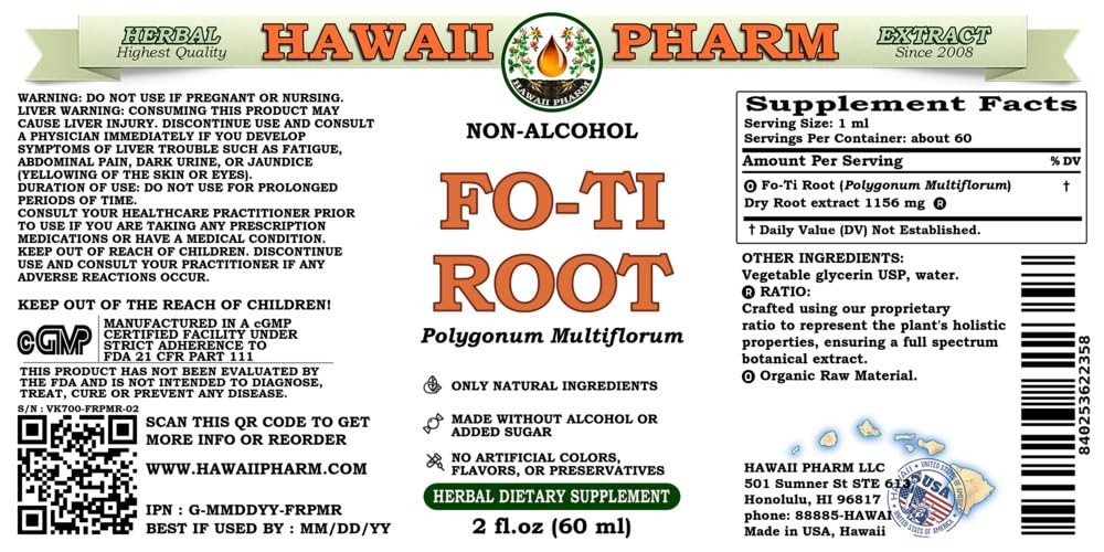Fo-Ti Root Alcohol-Free Liquid Extract, Fo-Ti Root (Polygonum multiflorum) Dr...