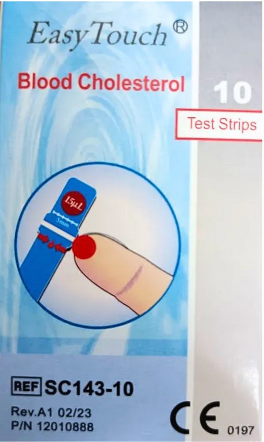 Original New Easy Touch Test Strips For Cholesterol Level Check - 10 Test Strips
