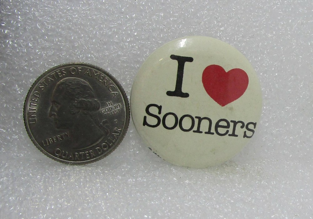 I Love Sooners Button Pin