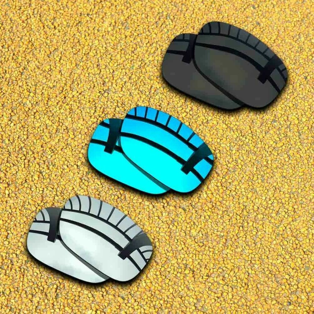 3 Pairs Lenses Replacement for-Oakley Twoface Polarized-Solid Black&Silver&Blue