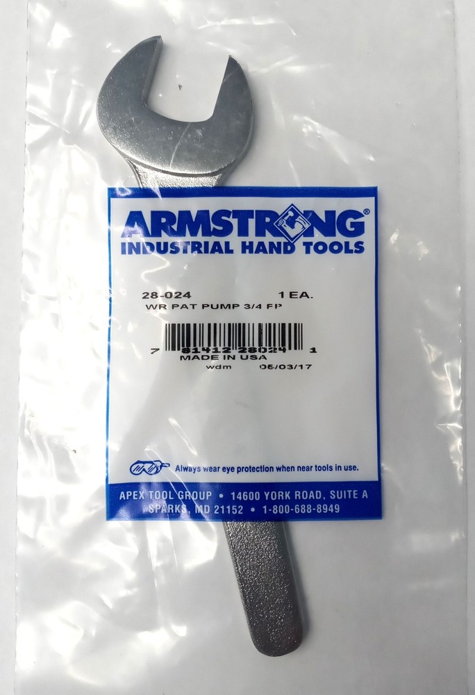 Armstrong 28-024 Service Pump Wrench 3/4" Chrome Thin Pattern USA