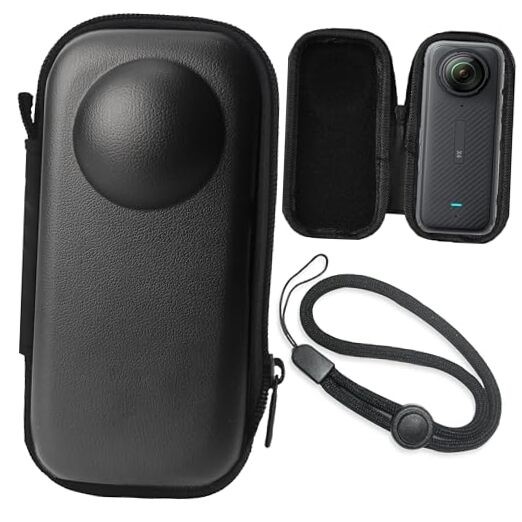 Black PU Mini Carrying Hard Shell Travel Storage Case Compatible with