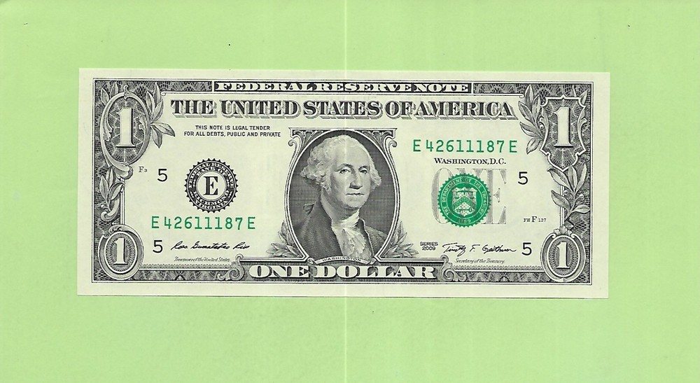 2009 ..UNCIRC $1  E 4261 1187 E  .... 2009 $1  E-E      NICE NOTE          FRN