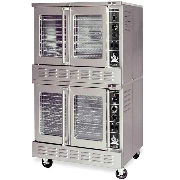 American Range M-2 Double Deck Bakery Depth Gas Convection Oven (2) Solid Doors