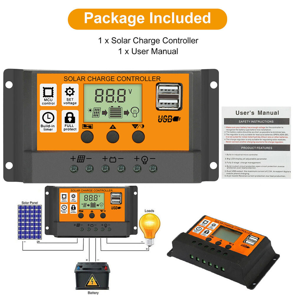 30A Solar Photovoltaic Charge Controller Solar Panel Battery Controller