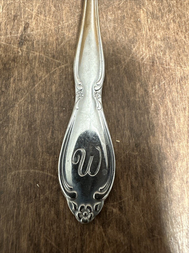 Custom Craft Monogram, W, Stainless Steel Teaspoon