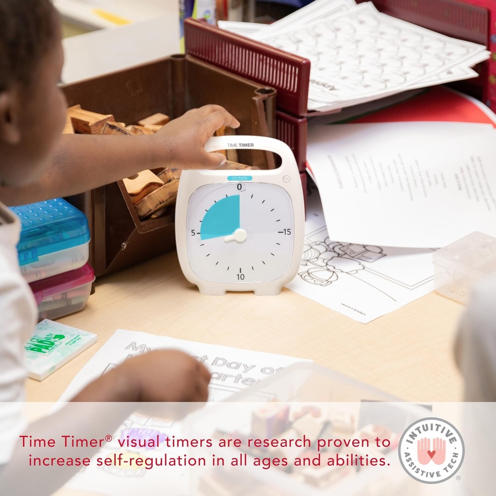 Time Timer PLUS 20 Minute Desk Visual Timer — Countdown Timer with Portabl