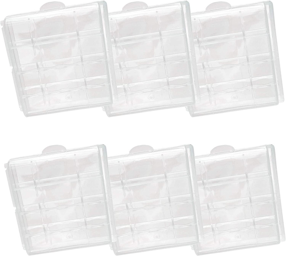 Battery Storage Case for AA/AAA, Battery Holder Box (6Pack Clear)