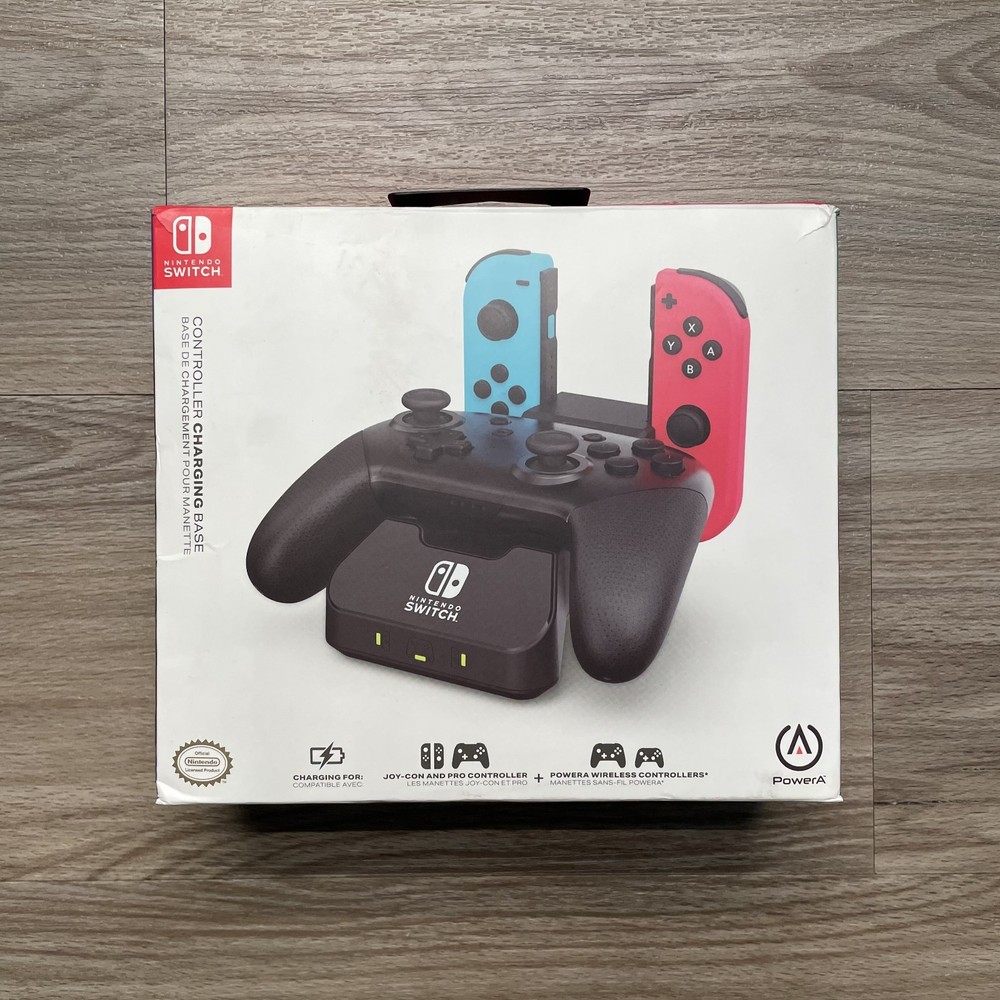 PowerA Charging Base for Nintendo Switch Joy-Con Black Open Box See Description