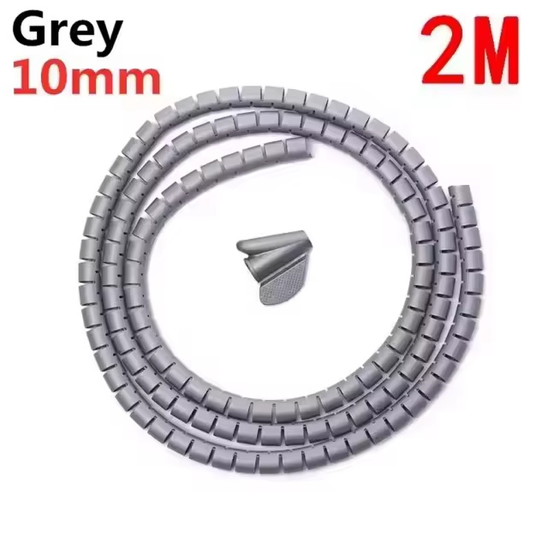 2M Flexible Spiral Cable Wire Protector Cable Organizer Computer Cord Protective
