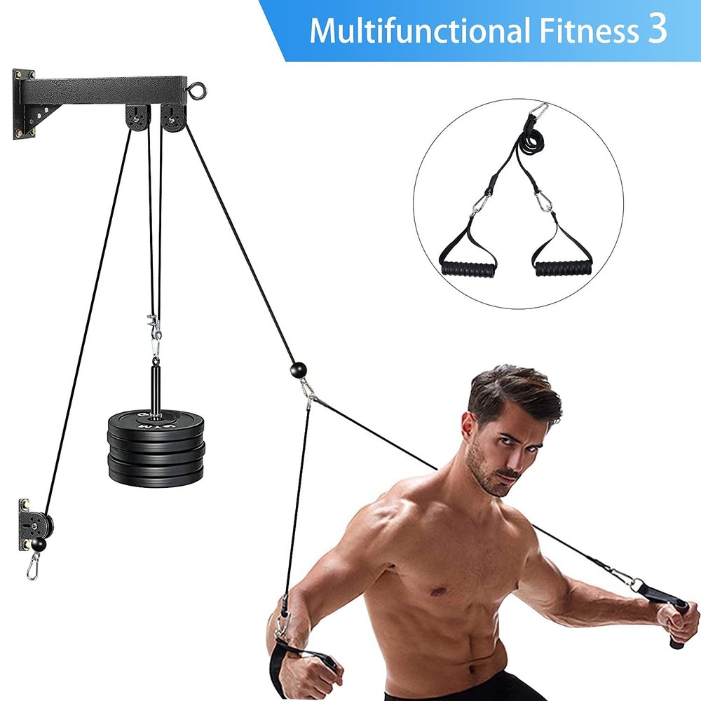 Pulley System Gym Cable Machine Triceps Rope Pulley System Triceps LAT Pulldo...
