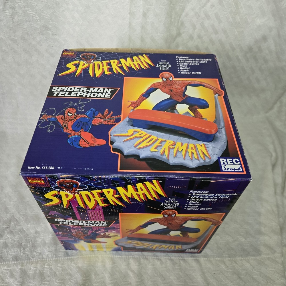Marvel Comics Spiderman Push Button Vintage Telephone from 1994