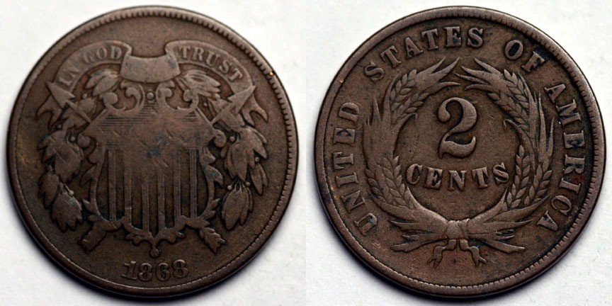 1868 Two Cent Piece